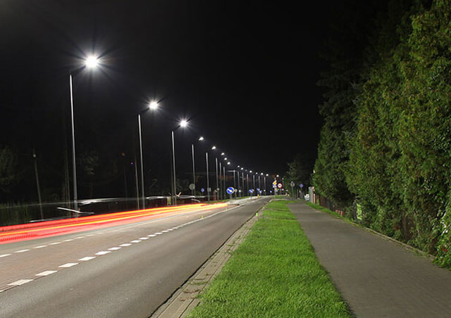 Street luminaires LED on Wolności St. in Mielec Street luminaires LED on Wolności St. in Mielec